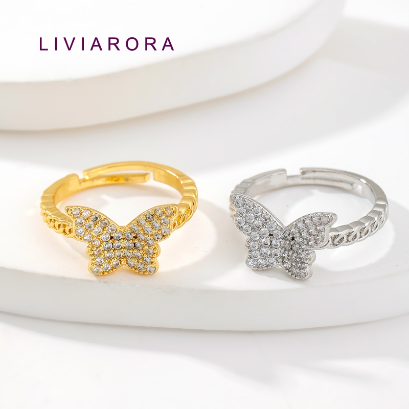 Ring Set Adjustable - 1/2/4Pcs 18K Gold Plated Brass With