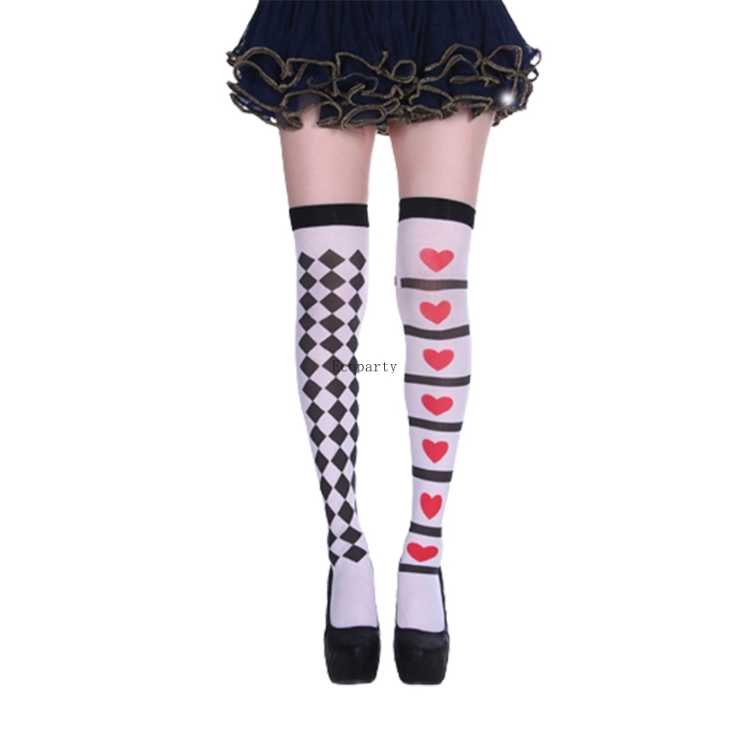 Women Accessories App - Halloween Women Thigh High Stockings Poker