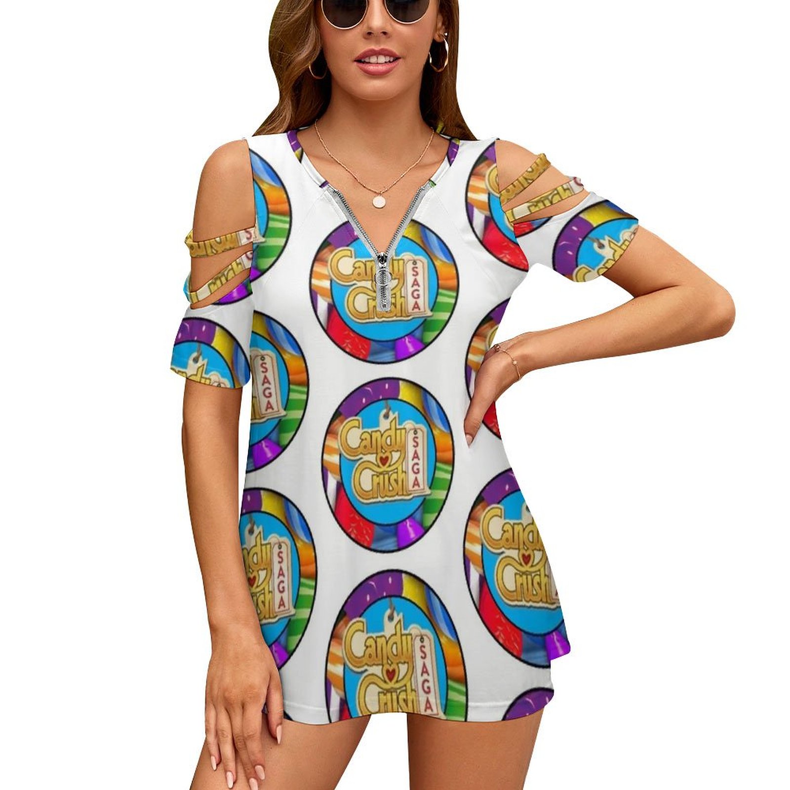 Women Accessories App - Candy Crush Rainbow Candy Women Zipper