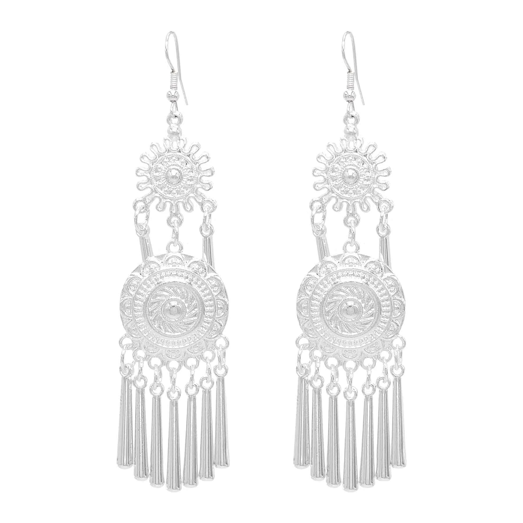 Women Accessories Pakistan - Miao Silvery Alloy Small Horn Tassel