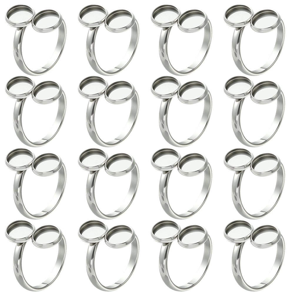 Ring Set Adjustable - 16Pcs Finger Ring Blank Base 18mm