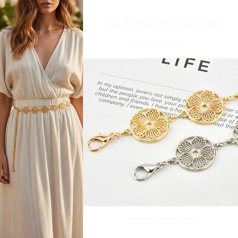 Women'S Accessories Accessorize - Hollowed-out Flower Waist Chain Women's Accessory