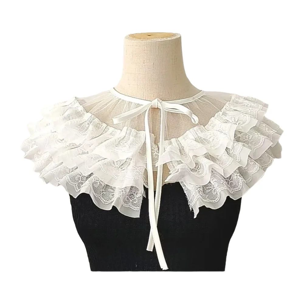 Women'S Victorian Accessories - Women Victorian Lace Ruffled Jabot Fake