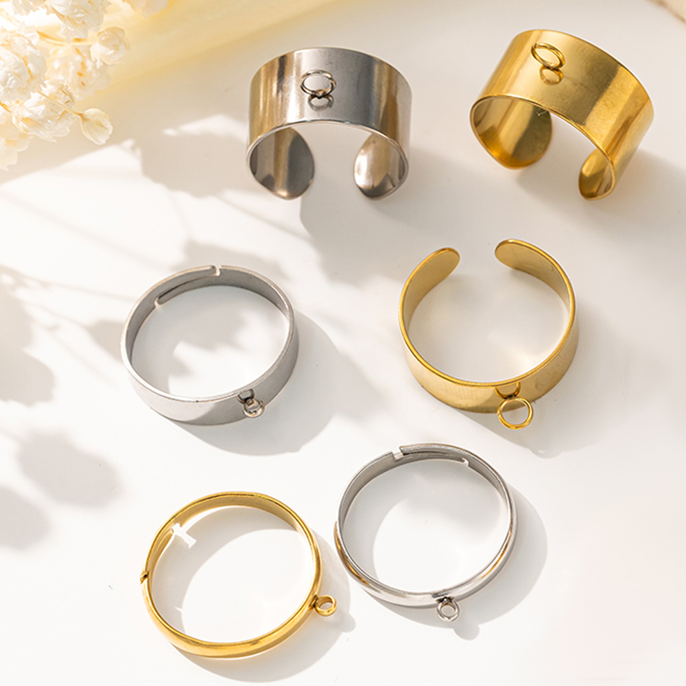 Ring Set Adjustable - 5pcs/Lot Stainless Steel Gold Color Open