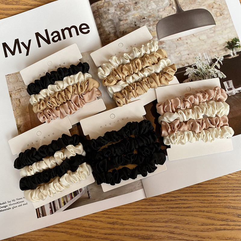 Scrunchie Satin Set - 4PCS/Set Satin Silk Scrunchies Elastic Hair