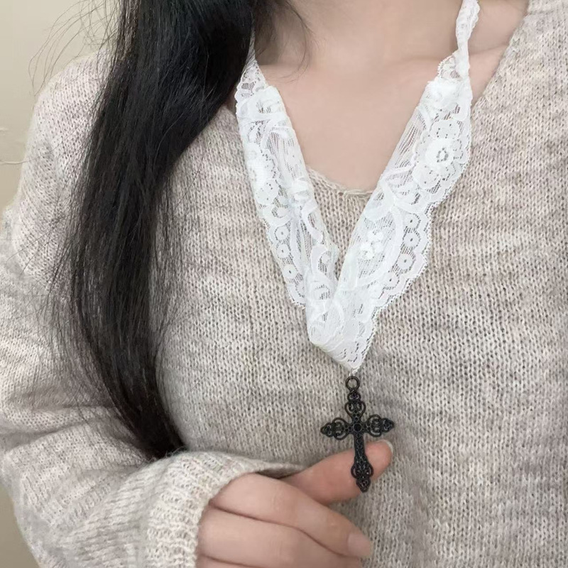 Long Sexy Lace Choker with Bla - Women'S Victorian Accessories recension och pris