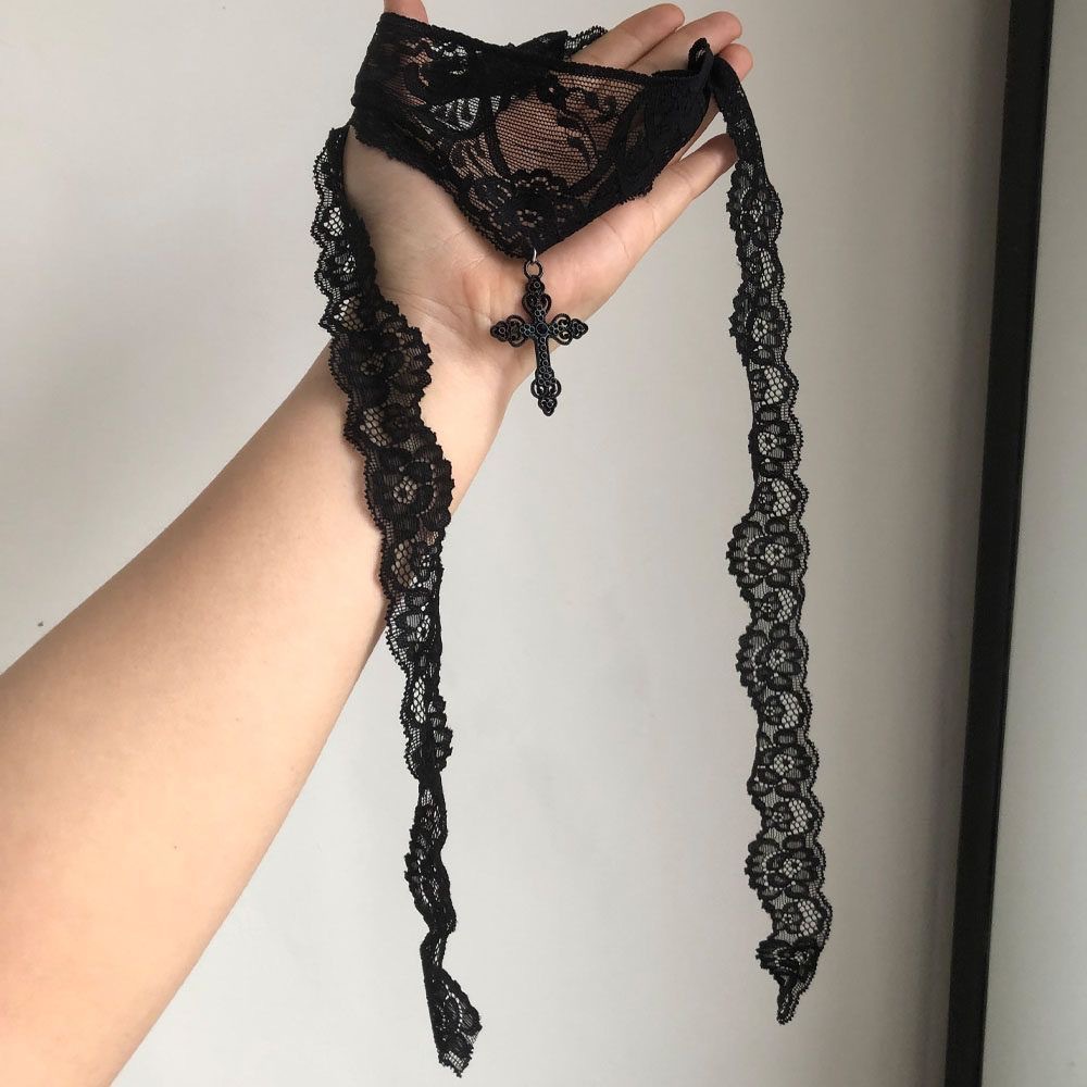 Long Sexy Lace Choker with Bla - Women'S Victorian Accessories recension och pris