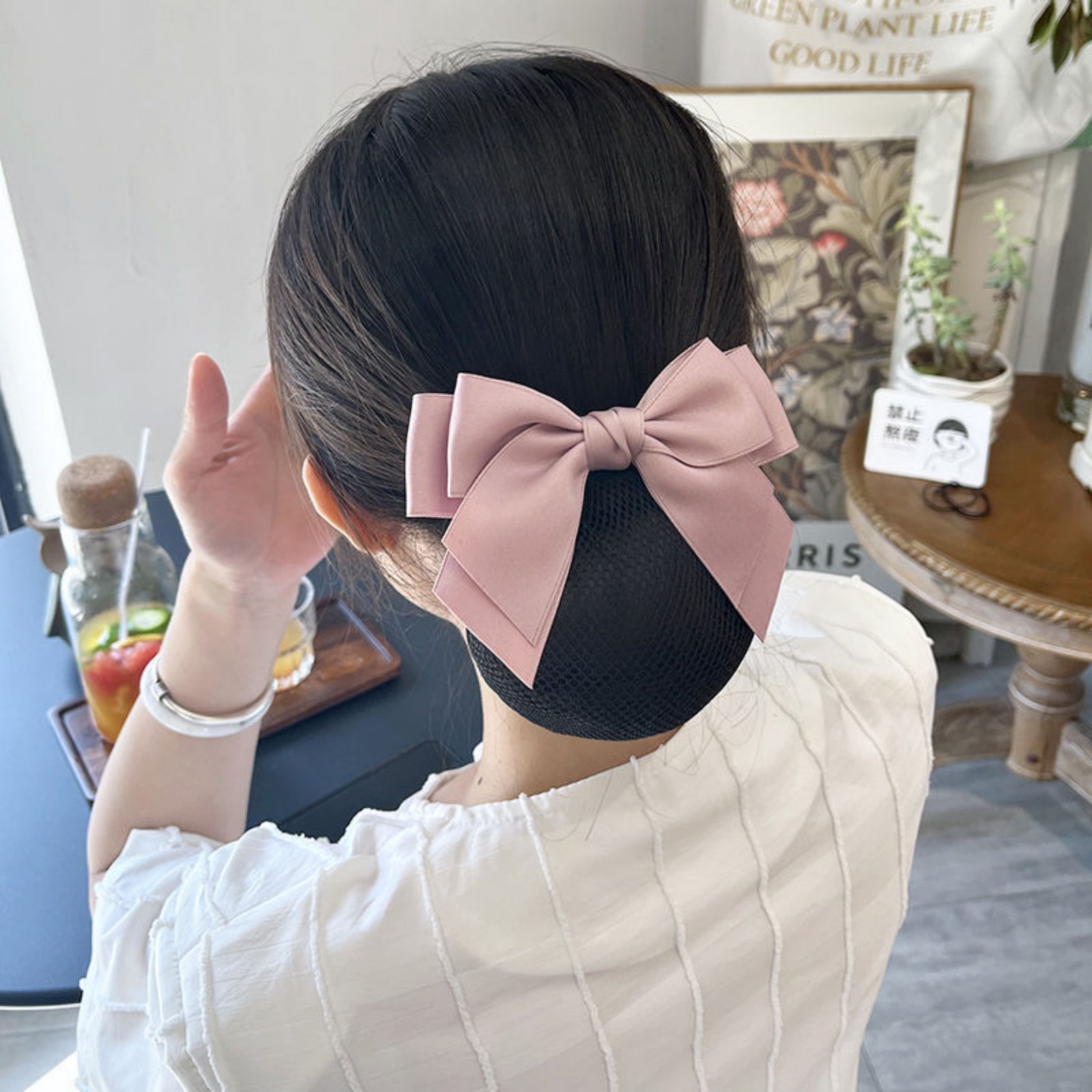 1PC Elegant Bow Hair Net for P - Women'S Work Accessories recension och pris