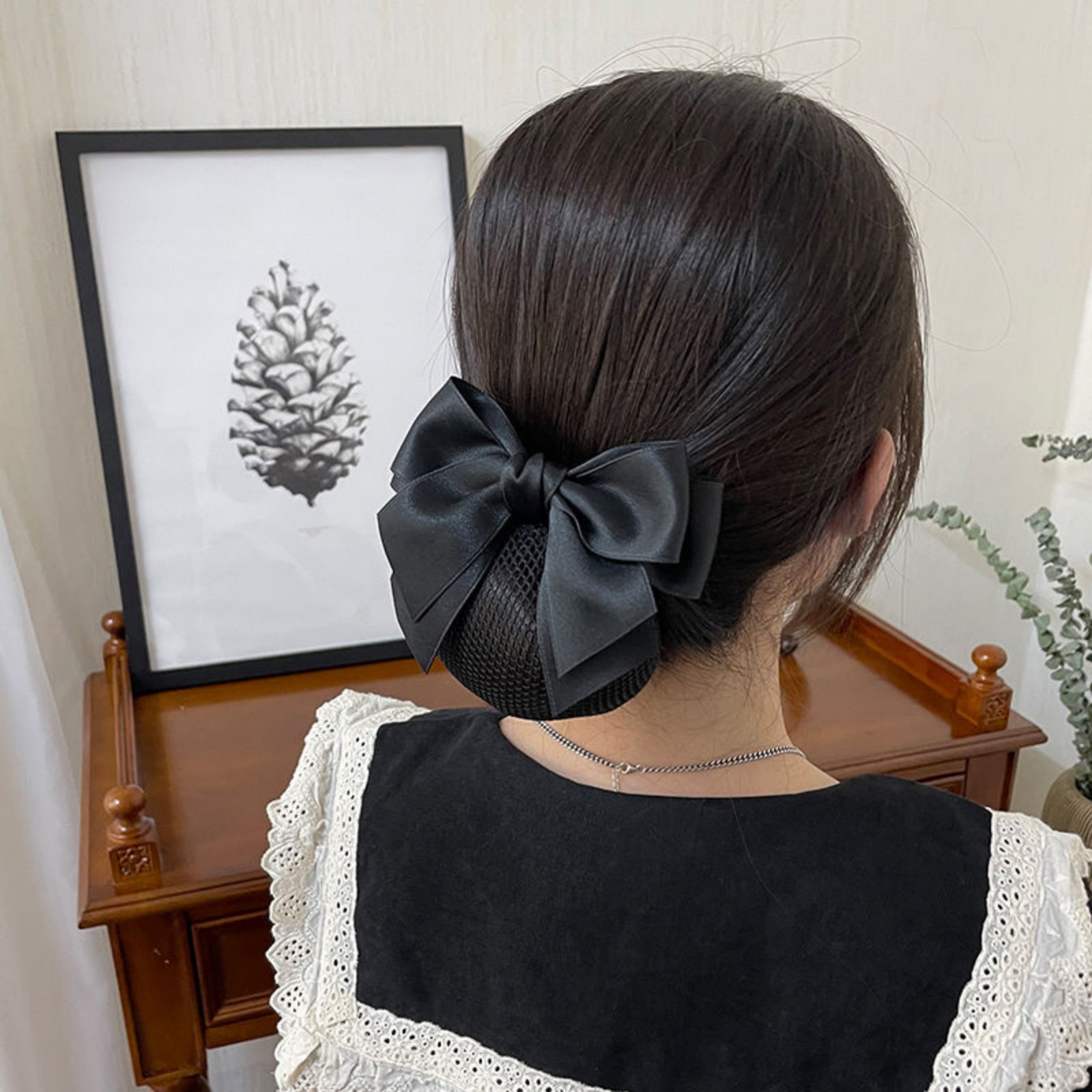 1PC Elegant Bow Hair Net for P - Women'S Work Accessories recension och pris