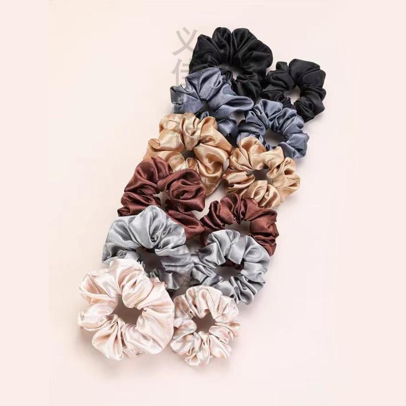 12Pcs Soft Simple Solid Color  - Scrunchie Satin Set recension och pris
