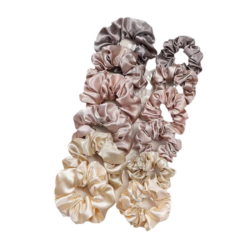 12Pcs Soft Simple Solid Color  - Scrunchie Satin Set recension och pris