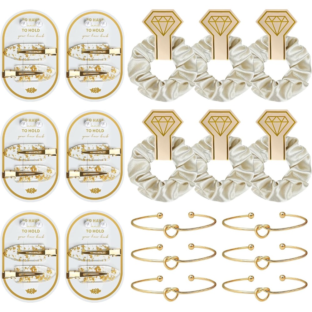 3-20 Sets Bridesmaid Set Pearl - Scrunchie Satin Set recension och pris
