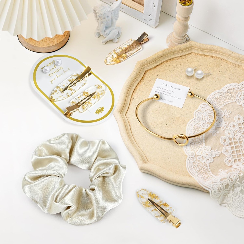 3-20 Sets Bridesmaid Set Pearl - Scrunchie Satin Set recension och pris