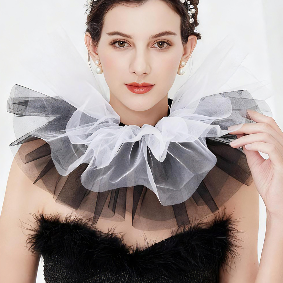 Fashion Tulle Ruffle Collar Fo - Women'S Victorian Accessories recension och pris