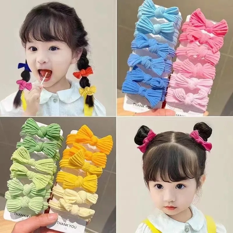 5Pcs/Set Cute Bowknot Solid Co - Scrunchie Satin Set recension och pris