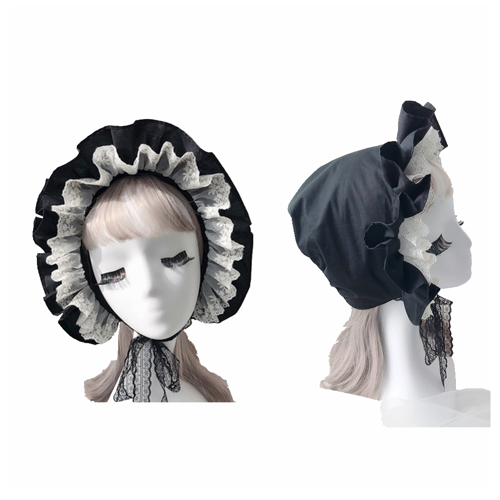 Lolita Ruffled Bonnet Hat Wome - Women'S Victorian Accessories recension och pris