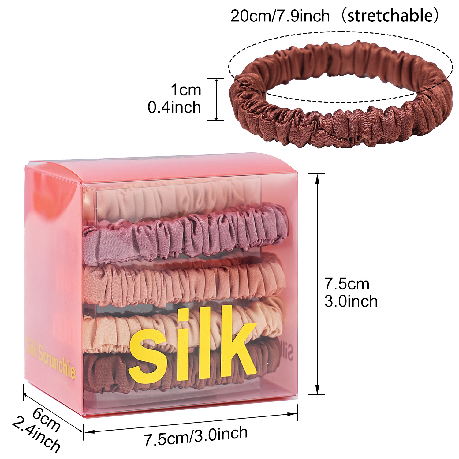 8PCS/Set 100% Pure Mulberry Si - Scrunchie Satin Set recension och pris
