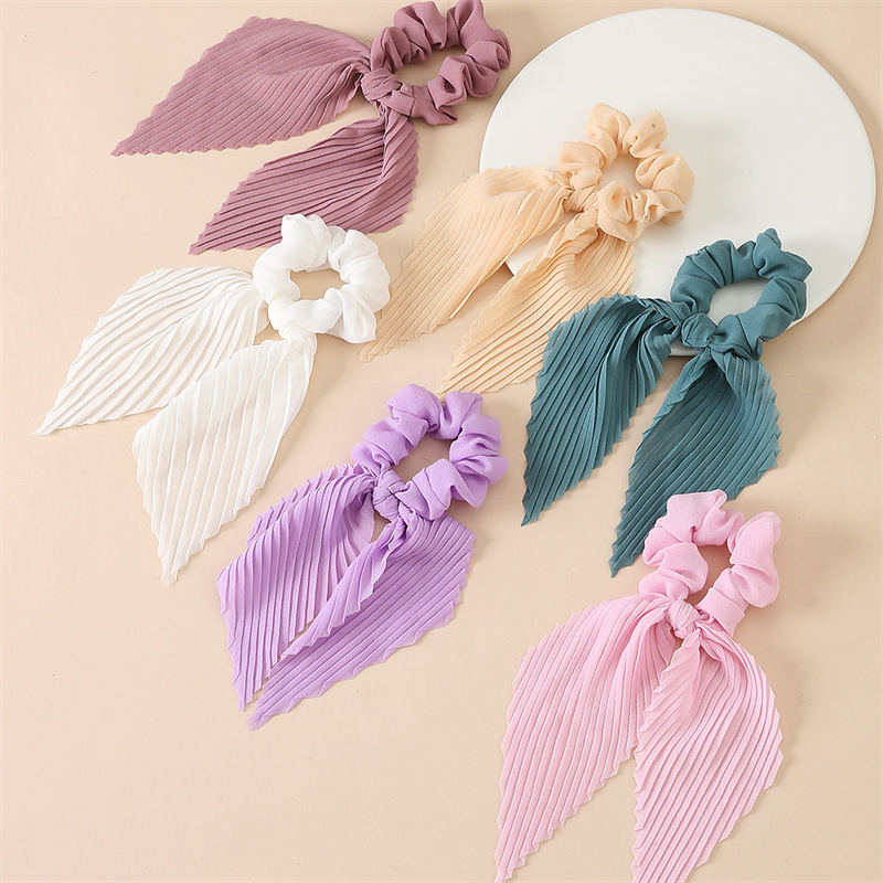 6Pcs/set Pleated Ribbon Scrunc - Scrunchie Satin Set recension och pris