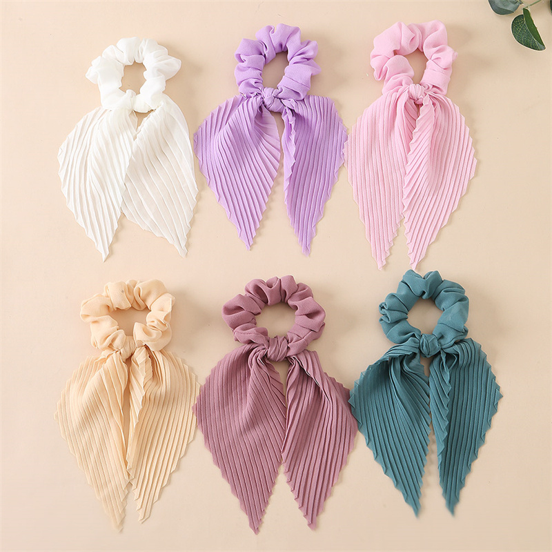 6Pcs/set Pleated Ribbon Scrunc - Scrunchie Satin Set recension och pris