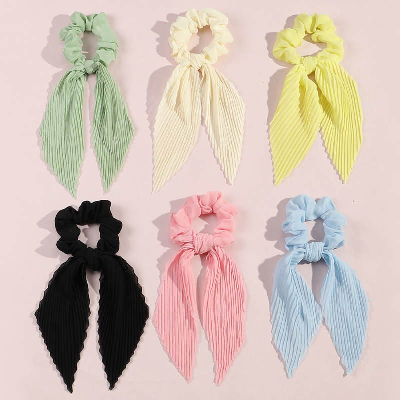 6Pcs/set Pleated Ribbon Scrunc - Scrunchie Satin Set recension och pris