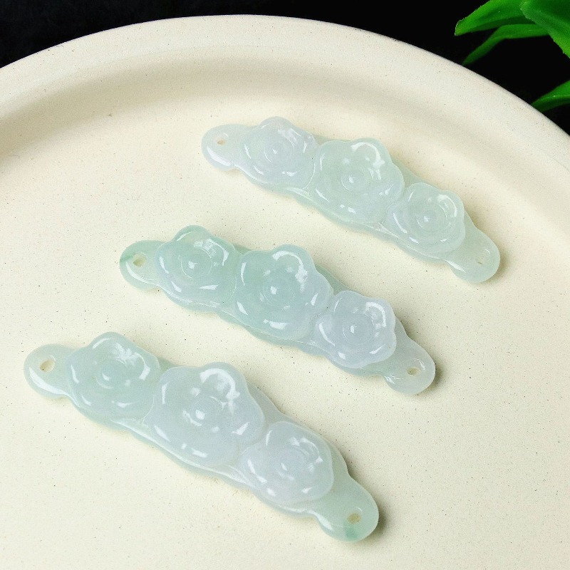 1pc Natural Jadeite Emerald Fl - Women Accessories For Gift recension och pris