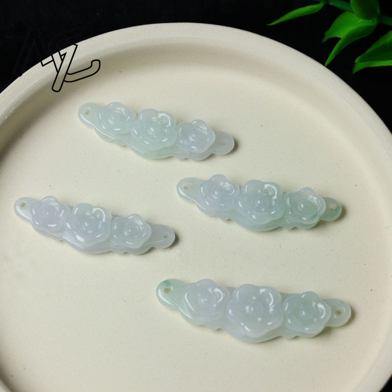1pc Natural Jadeite Emerald Fl - Women Accessories For Gift recension och pris