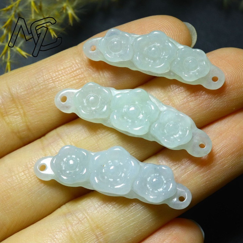 1pc Natural Jadeite Emerald Fl - Women Accessories For Gift recension och pris