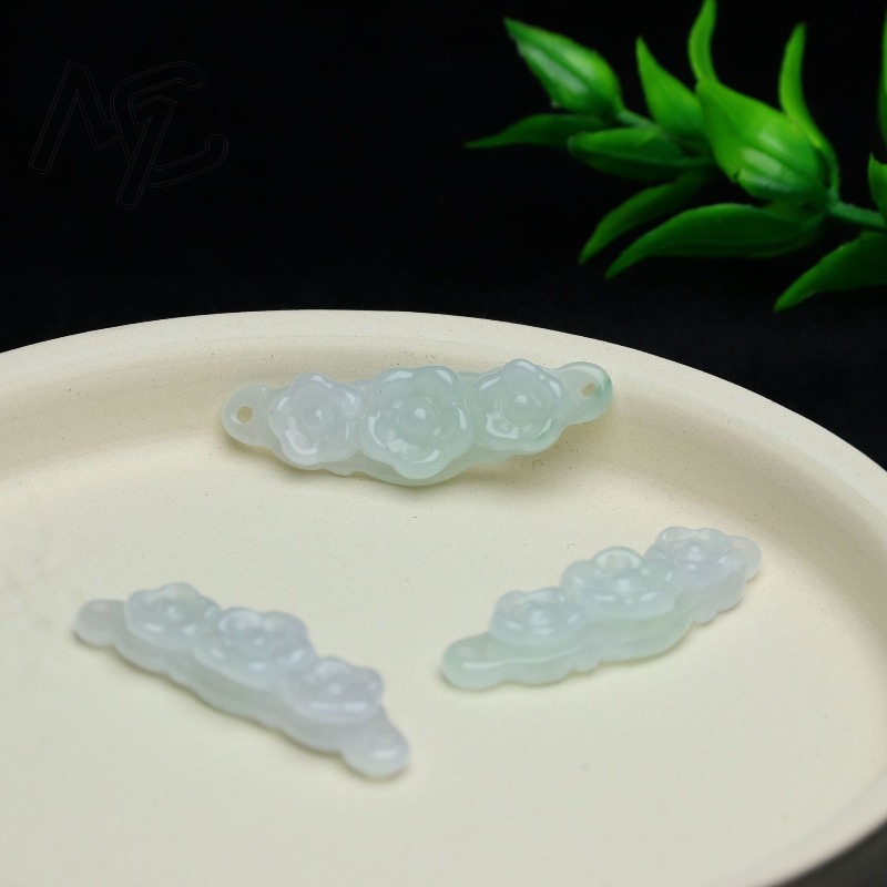 1pc Natural Jadeite Emerald Fl - Women Accessories For Gift recension och pris