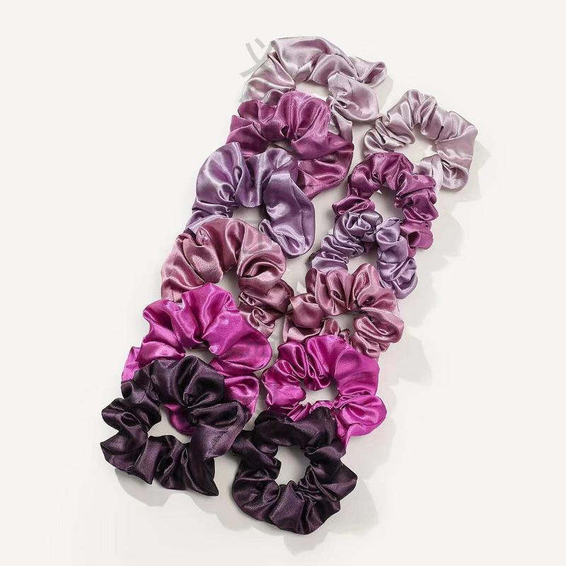 12Pcs Soft Simple Solid Color  - Scrunchie Satin Set recension och pris