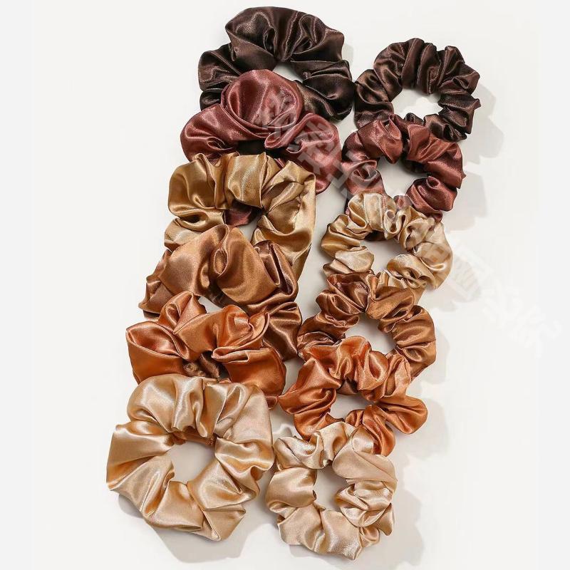 12Pcs Soft Simple Solid Color  - Scrunchie Satin Set recension och pris