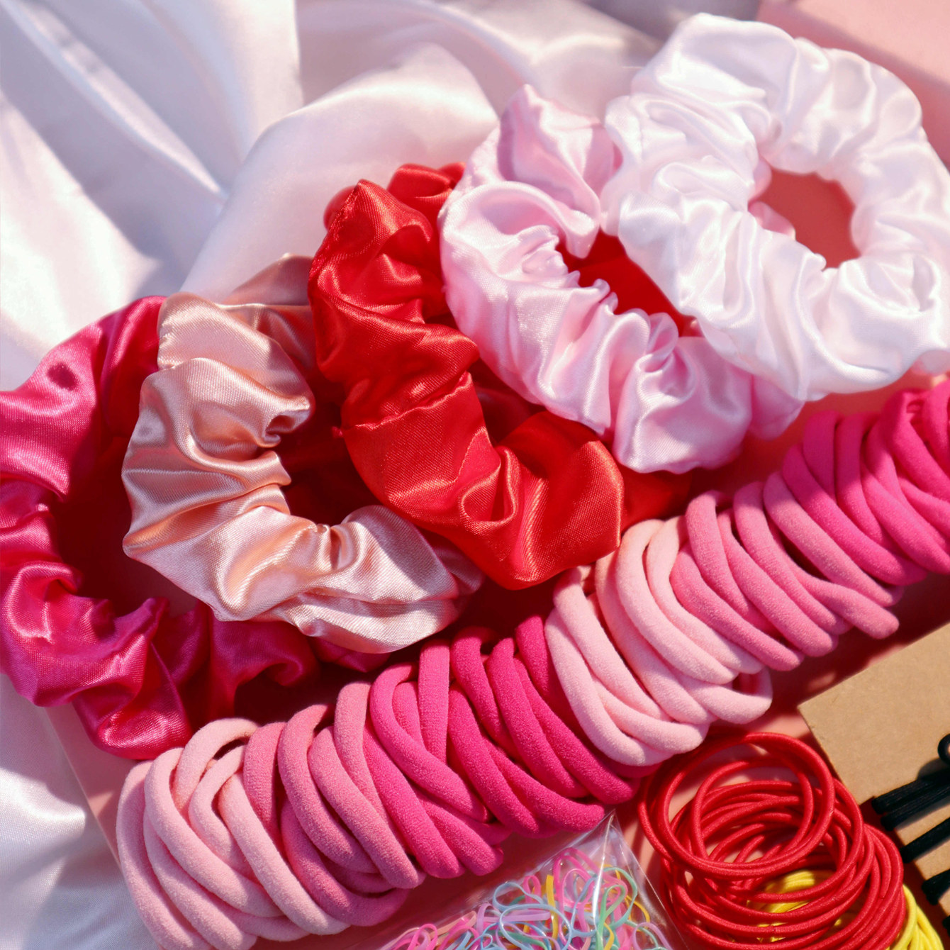 1Set Multicolour Hair Accessor - Scrunchie Satin Set recension och pris