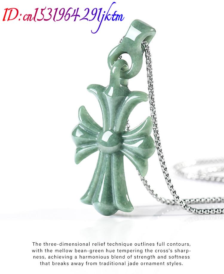 Natural Burmese Jadeite Cross  - Women Accessories For Gift recension och pris
