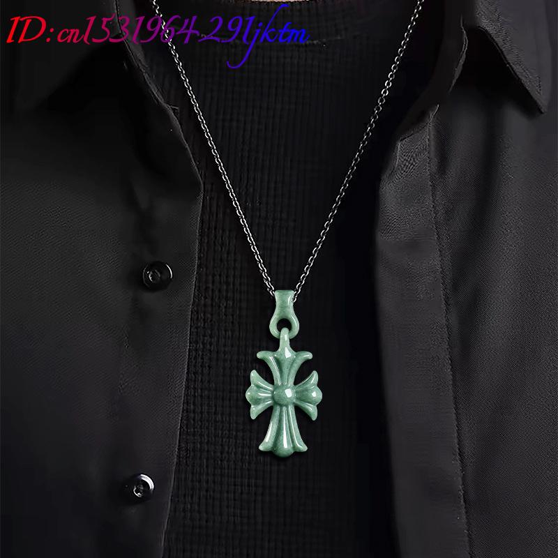 Natural Burmese Jadeite Cross  - Women Accessories For Gift recension och pris