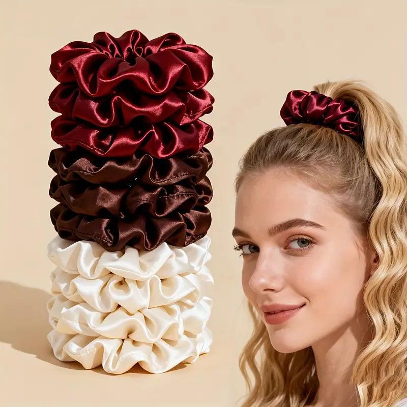 New 10Pcs/set Solid Color Sati - Scrunchie Satin Set recension och pris