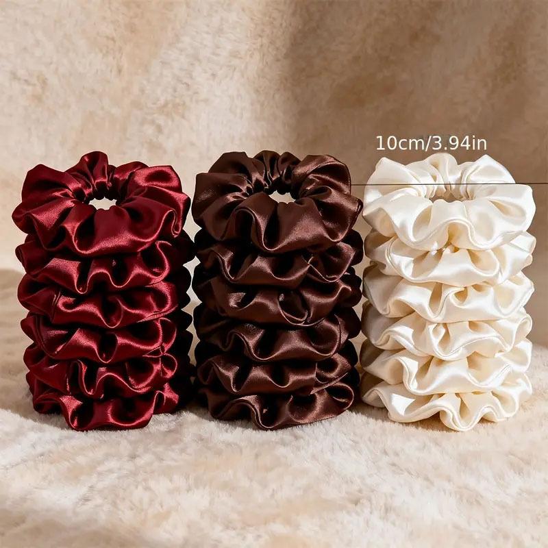 New 10Pcs/set Solid Color Sati - Scrunchie Satin Set recension och pris