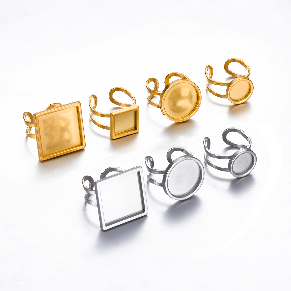 4PCS Stainless Steel Adjustabl - Ring Set Adjustable recension och pris
