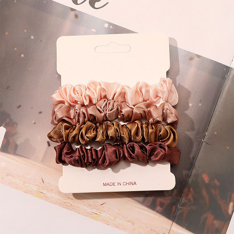 4pcs Pure Silk Skinnies Small  - Scrunchie Satin Set recension och pris