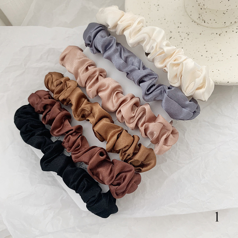 1 Set Satin Silk Solid Color S - Scrunchie Satin Set recension och pris