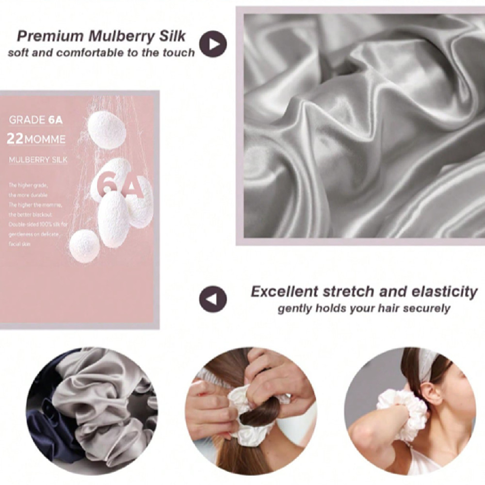 4PCS Set 100% Silk Scrunchies  - Scrunchie Satin Set recension och pris