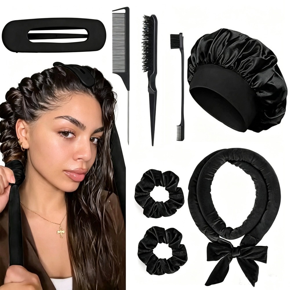 8/5/4Pcs Heatless Hair Curler  - Scrunchie Satin Set recension och pris