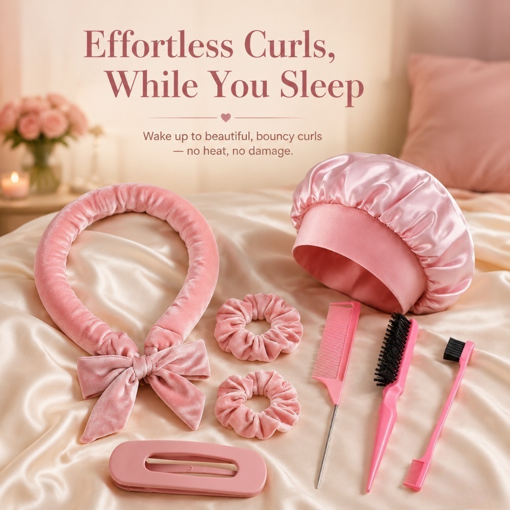 8/5/4Pcs Heatless Hair Curler  - Scrunchie Satin Set recension och pris