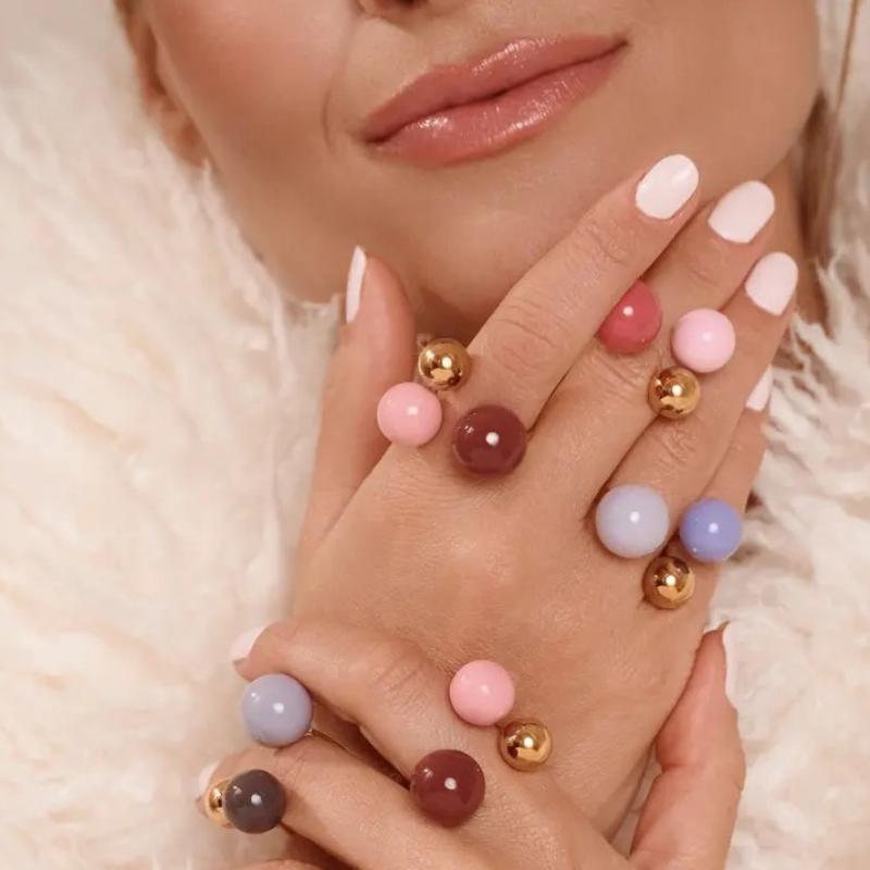Boho Style Candy Color Enamel  - Ring Set Adjustable recension och pris