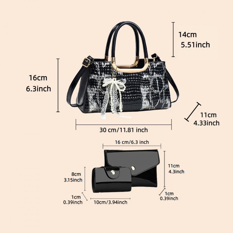 Women's Handbag Set, Crocodile - Women Accessories For Gift recension och pris