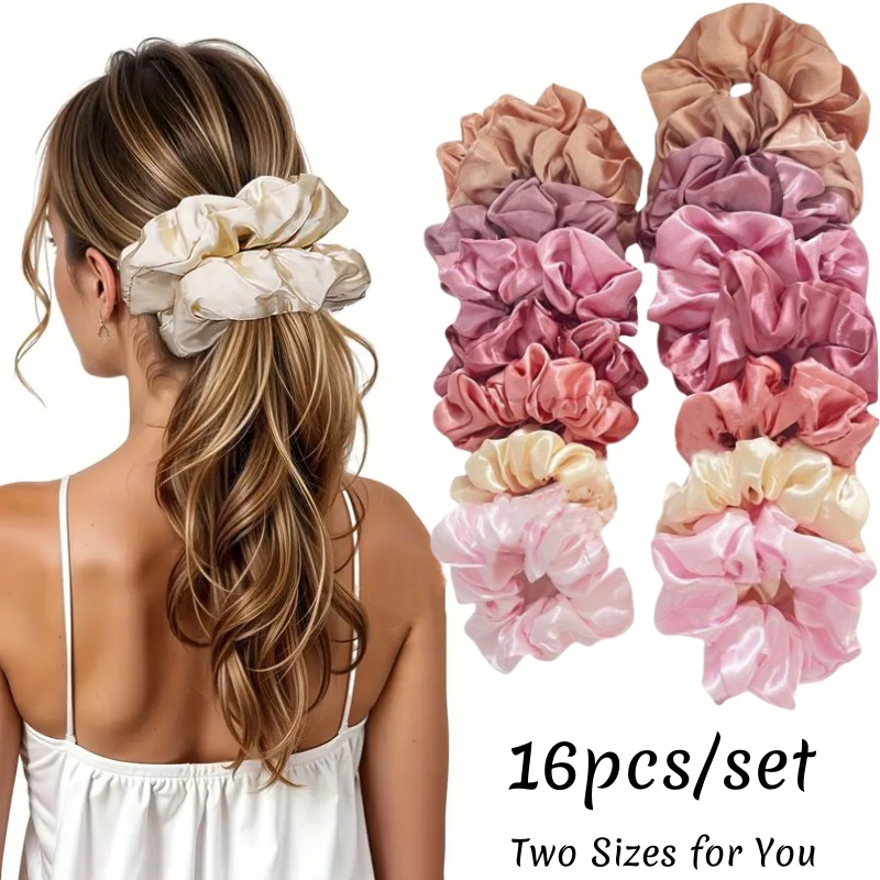 16pcs Soft Satin Scrunchies El - Scrunchie Satin Set recension och pris