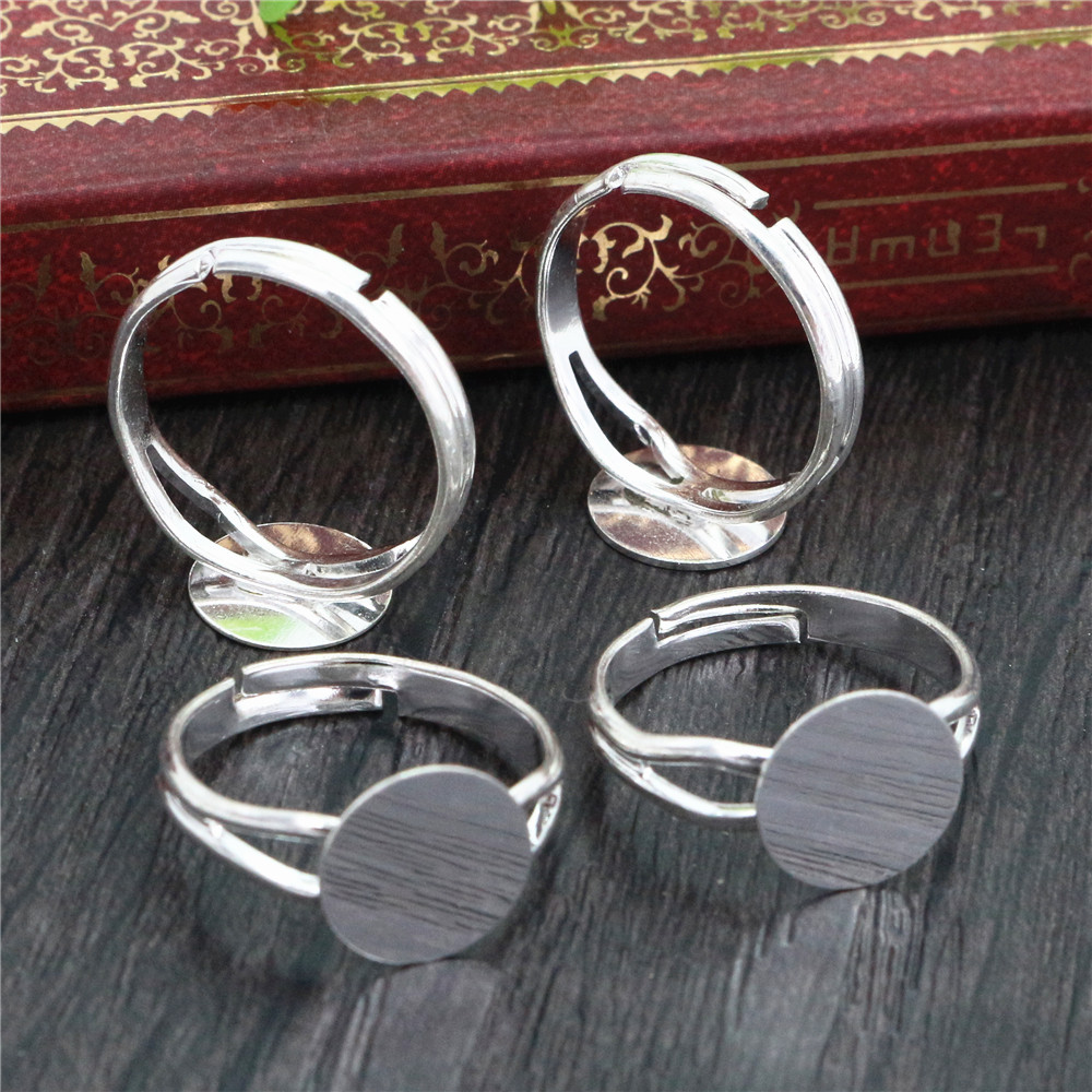 6/8/10/12mm 10pcs Silver Plate - Ring Set Adjustable recension och pris