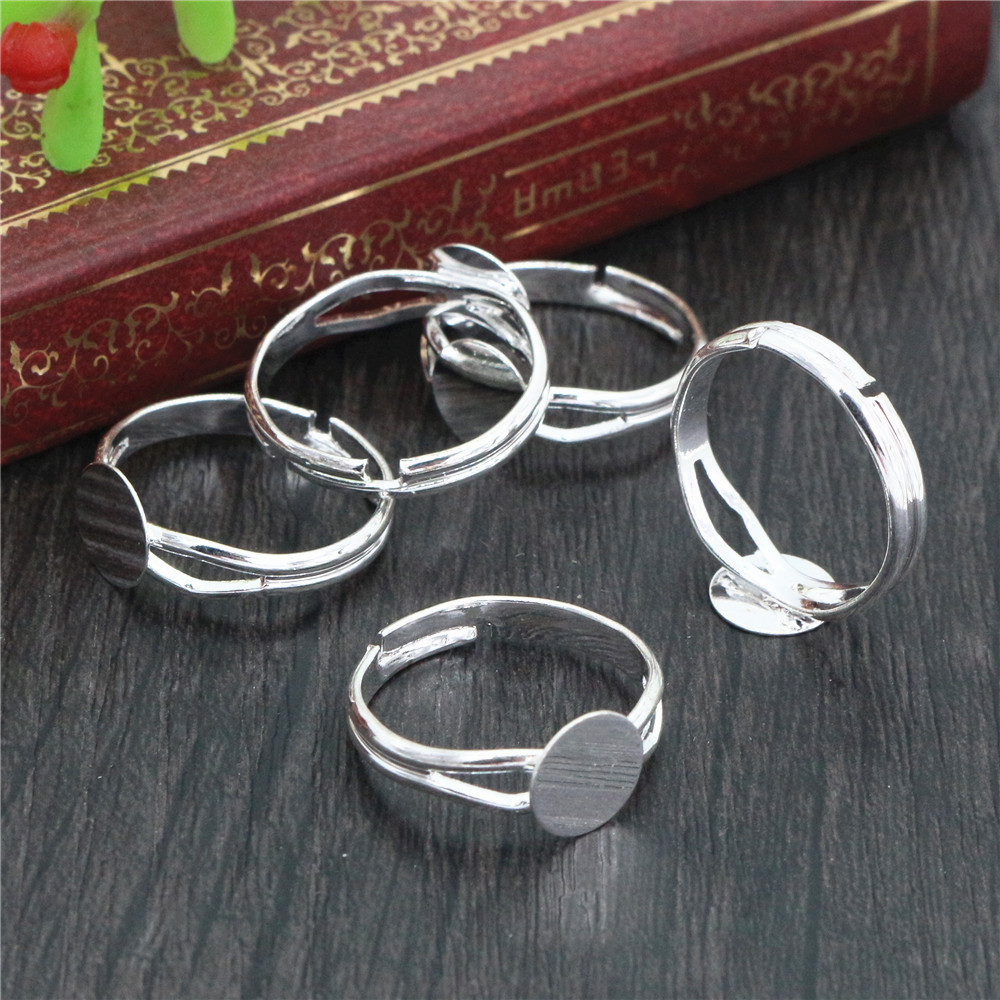 6/8/10/12mm 10pcs Silver Plate - Ring Set Adjustable recension och pris