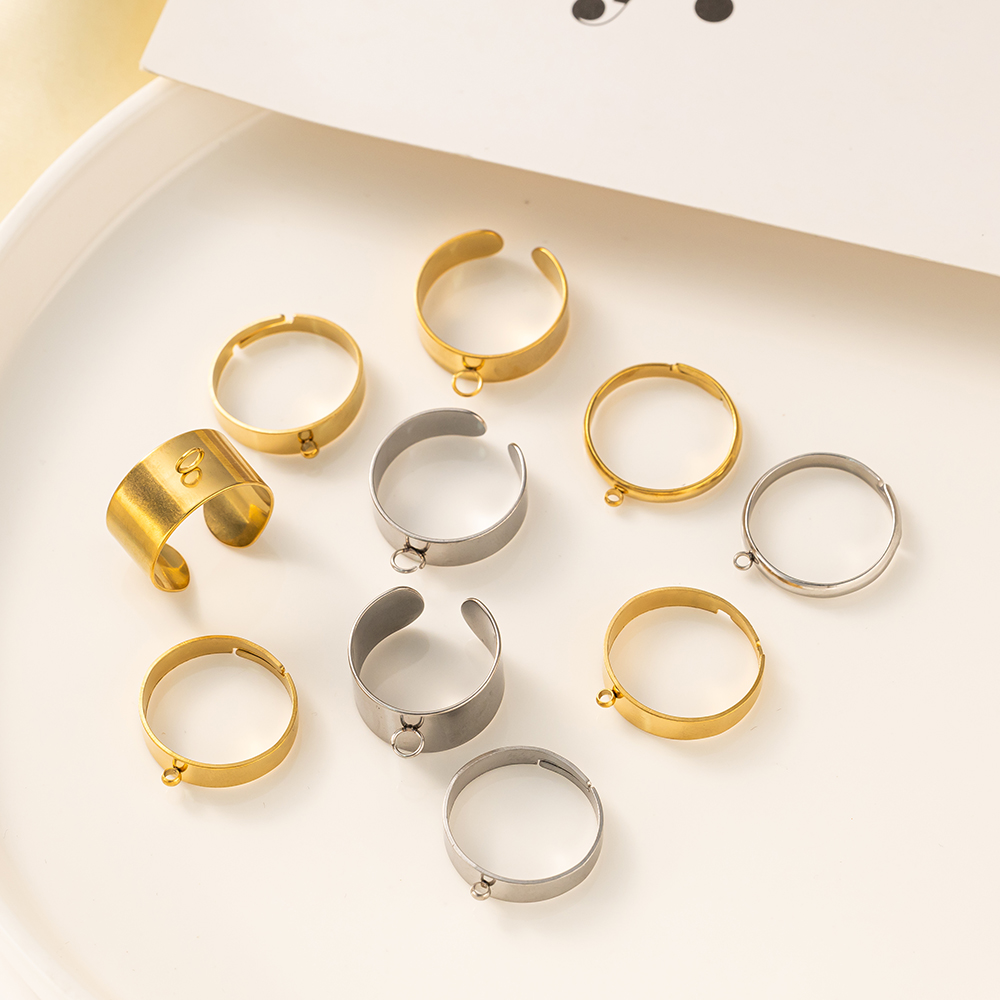 5pcs/Lot Stainless Steel Gold  - Ring Set Adjustable recension och pris